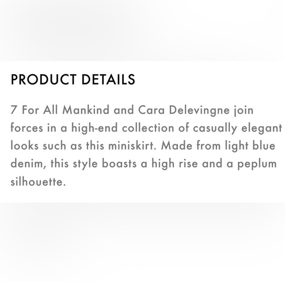 7 For All Mankind x Cara Delevingne Peplum Denim Mini Skirt - Picture 5 of 6